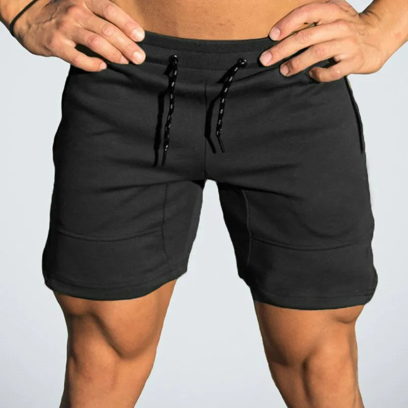 Men Casual Shorts Solid Color Straight Shorts Male Fitness Fashion Bodybuilding